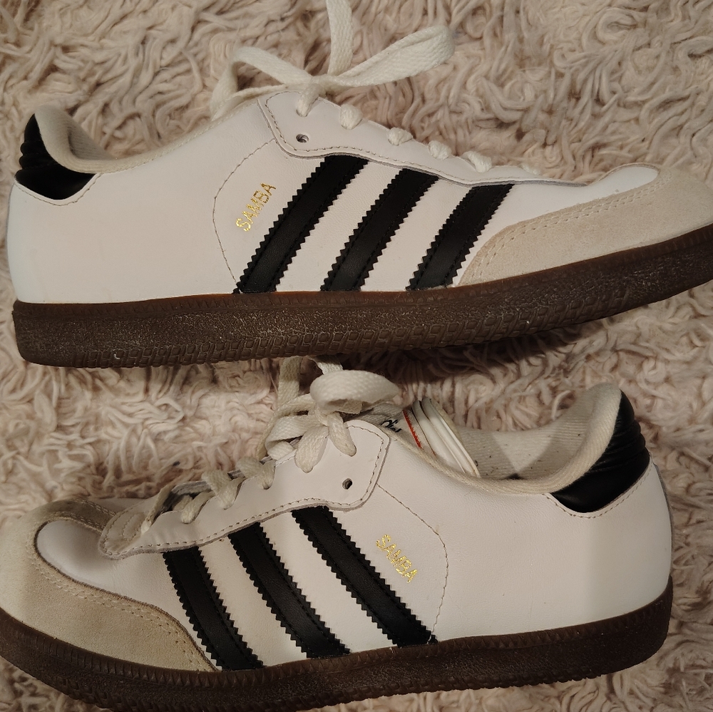 adidas White and Black Samba Sneaker